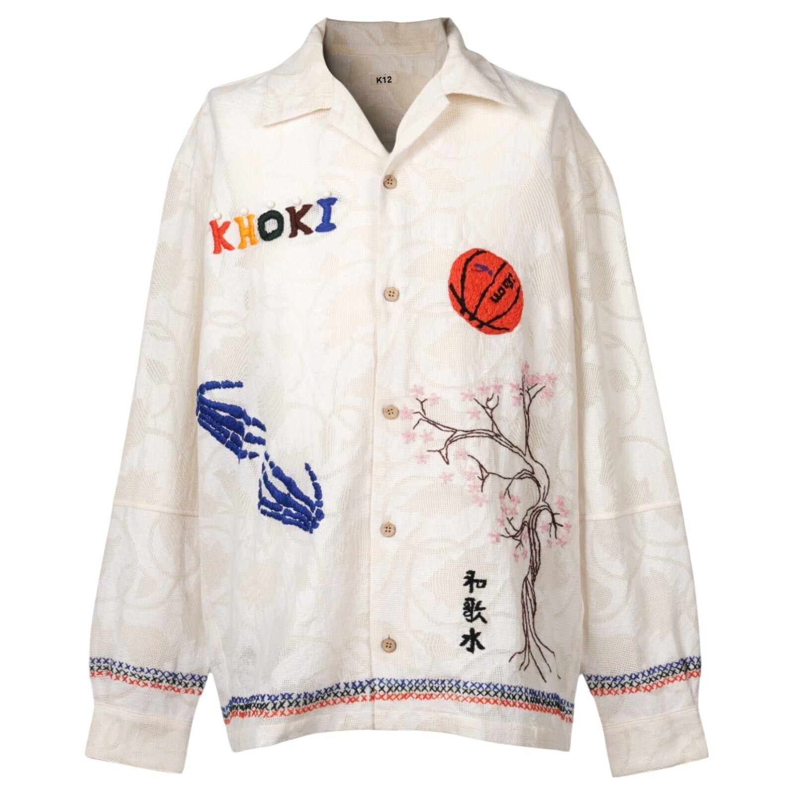 KHOKI HAND EMBROIDERED DESIGN LONG SLEEVE SHIRT