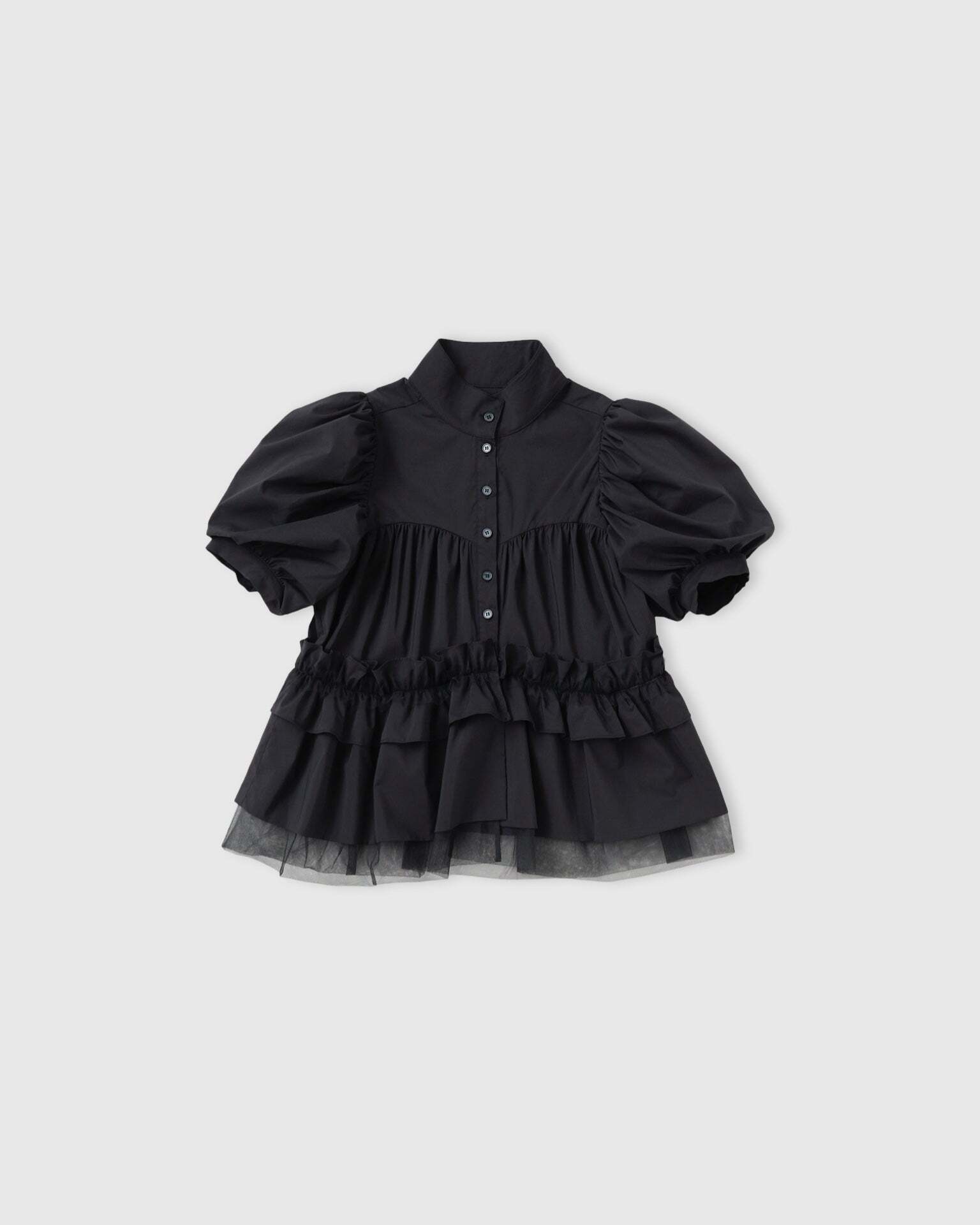 RONE PARC Puff sleeve hem frill blouse