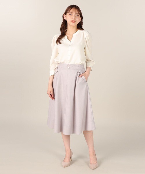LAISSE PASSE フロントボタンカラースカート
