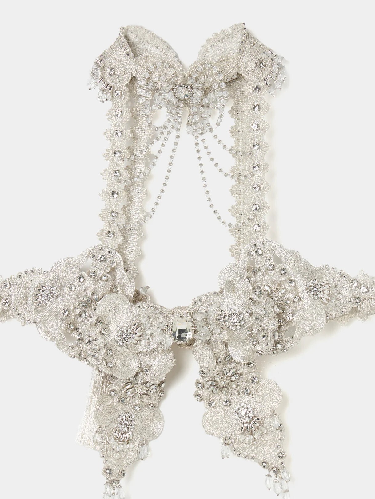 Tanaka Daisuke silver braid ribbon bustier【Delivery in August 2025】