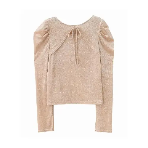 LILLIAN CARAT シアーベロア2WAYトップス