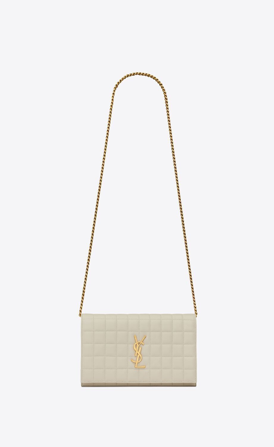 SAINT LAURENT カサンドラ マテラッセ カレ チェーンウォレット（ラムスキン）