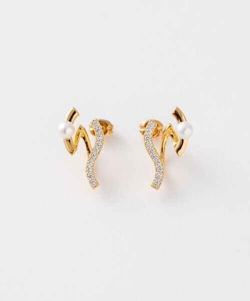 Jouete ダブルピアス ジルコニア×パール
