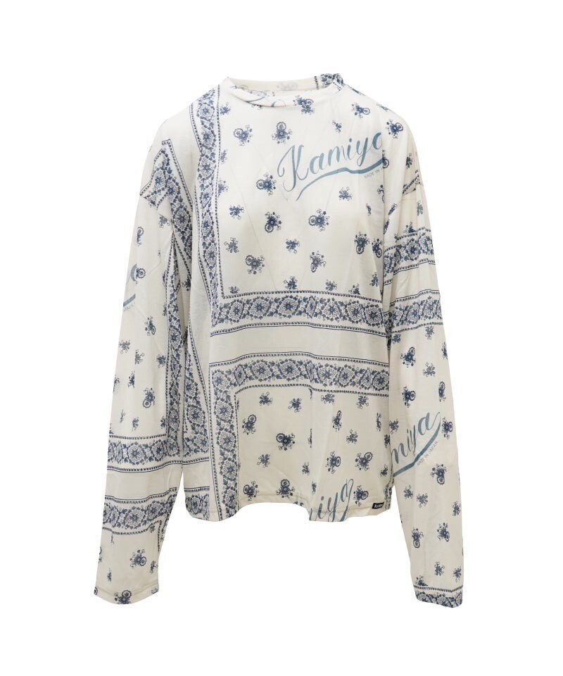 KAMIYA Bandana Print Sheer Jersey L/S Tee