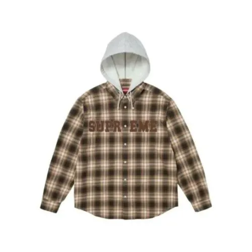 Supreme Appliqu Hooded Flannel Shirt