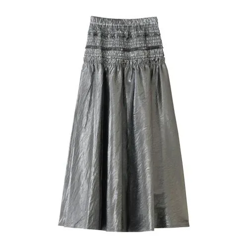 MAISON SPECIAL Metallic Flare Skirt
