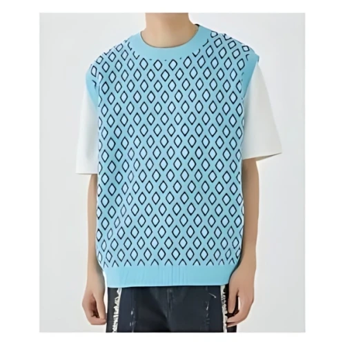 TTT_MSW Diamond knit polo vest