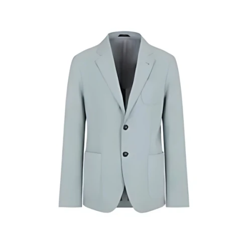 ARMANI アプトンライン シングルブレストジャケット シルク混紡ツイル