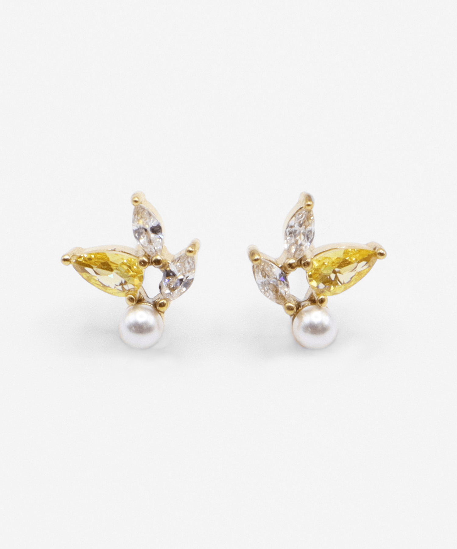 VATSURICA 〈AF075P6〉キュービックジルコニア リーフ パール ピアス