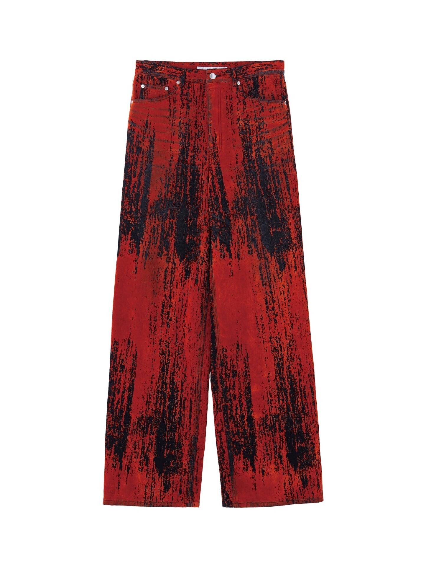 JOHN LAWRENCE SULLIVAN FLOCKED DENIM WIDE PANTS
