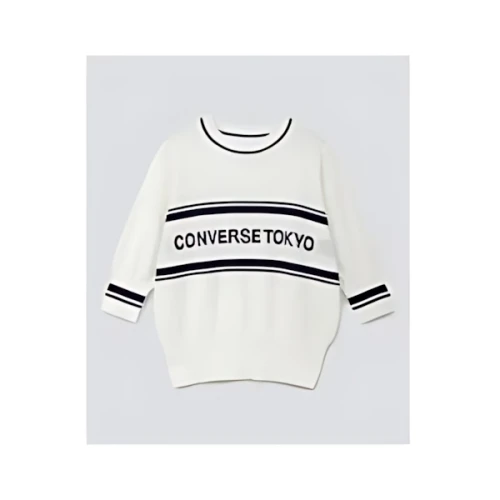 CONVERSE TOKYO HALFSLEEVE LOGO KNIT