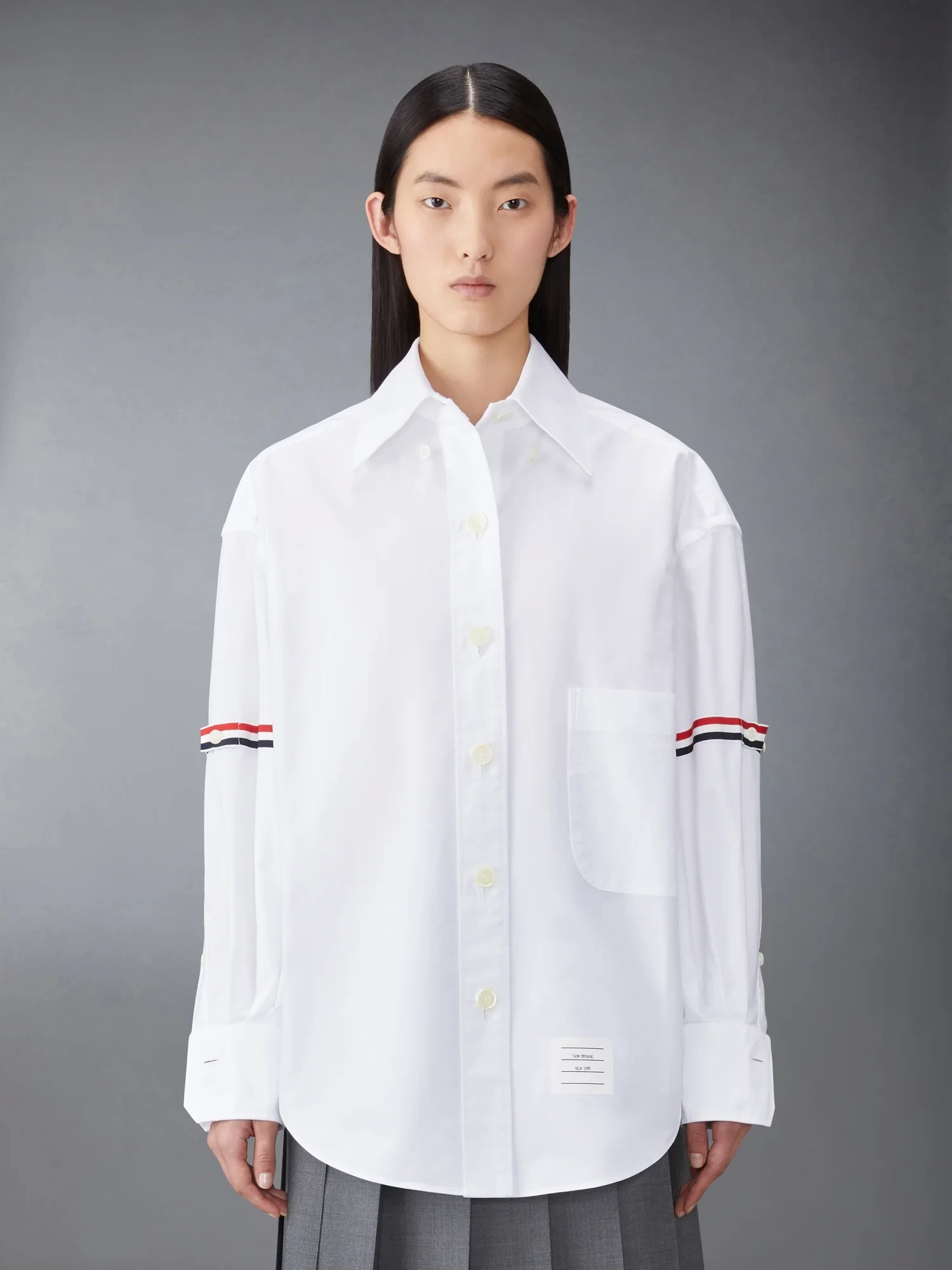 THOM BROWNE. NEW YORK オックスフォード アームバンド スーパーサイズ シャツ