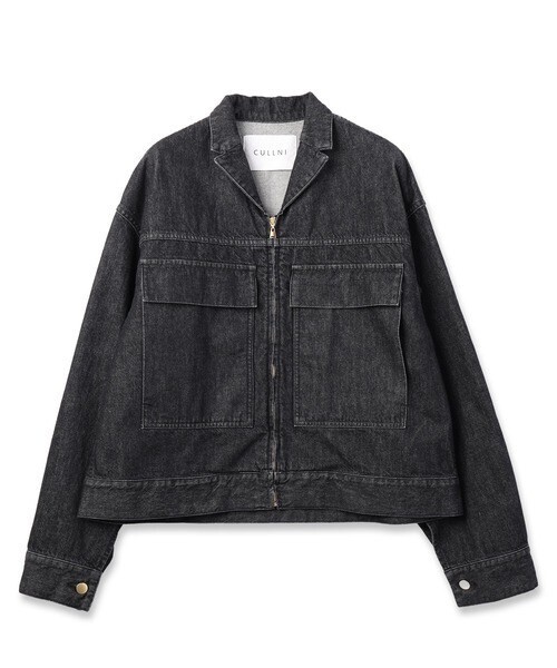 CULLNI Front Zip Mini Tailored Denim Blouson