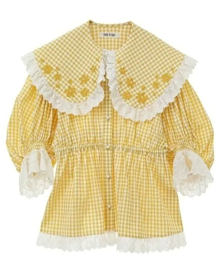 Candy Stripper ETERNAL JOURNEY FRILL COLLAR BLOUSE