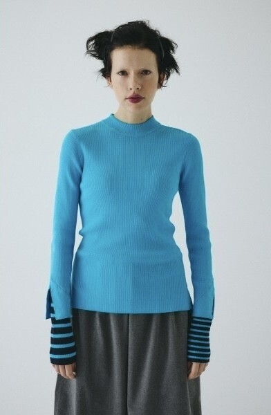 HeRIN.CYE Boder double cuff knit top