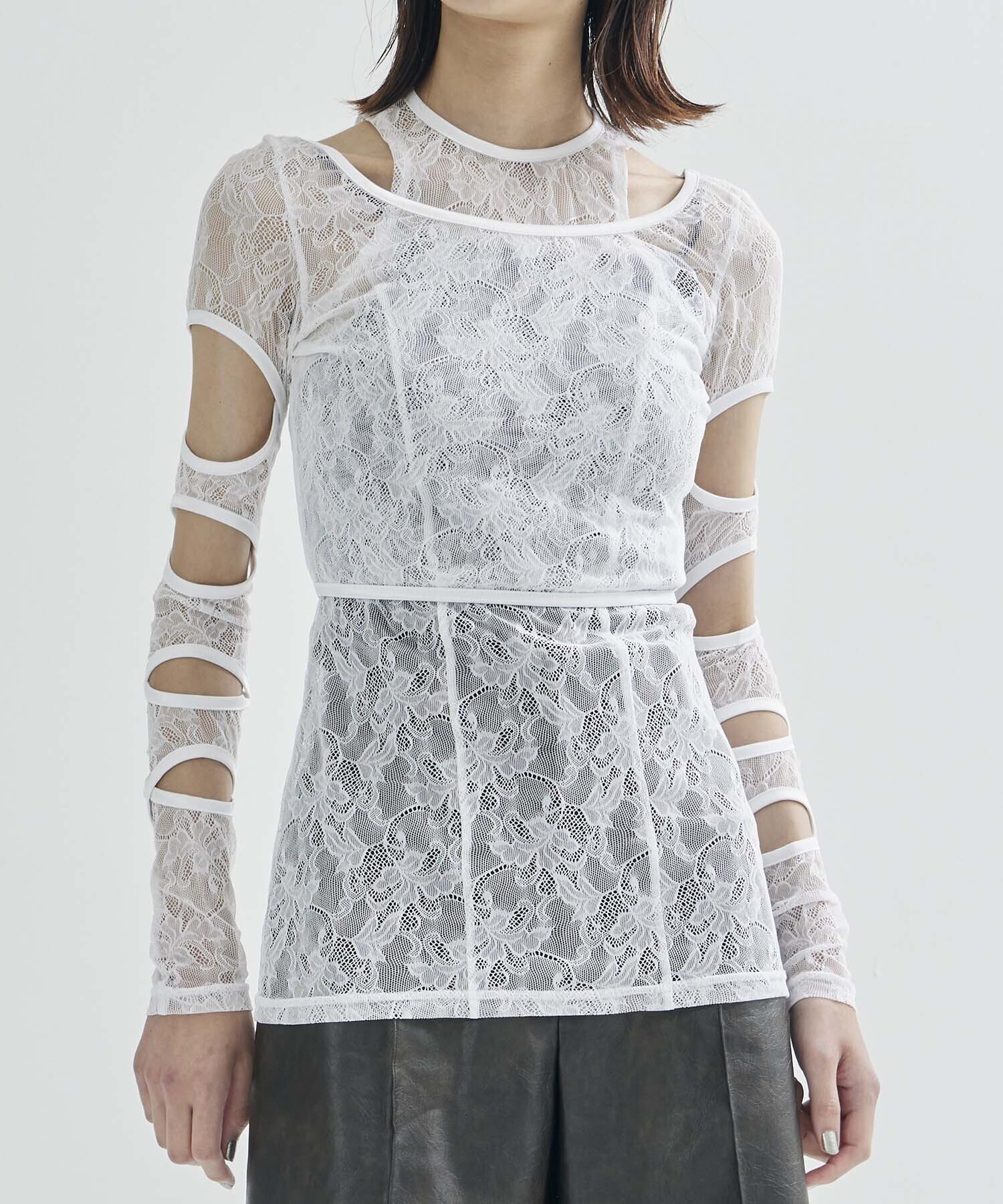 AKIKOAOKI crber lace T