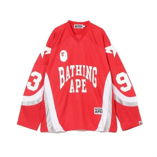 A BATHING APE LINE CAMO JACQUARD LOGO RELAXED FIT ICE HOCKEY JERSEY