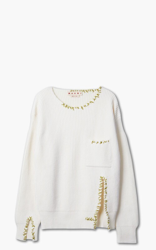 MARNI Maglia Cirocollo Distressed Mending Soft Wool Knit