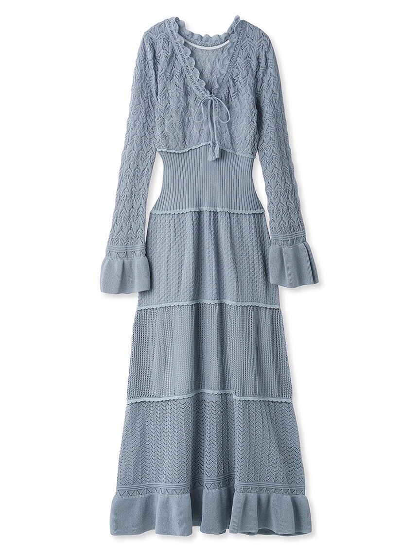 SNIDEL クロシュ風ニットワンピース