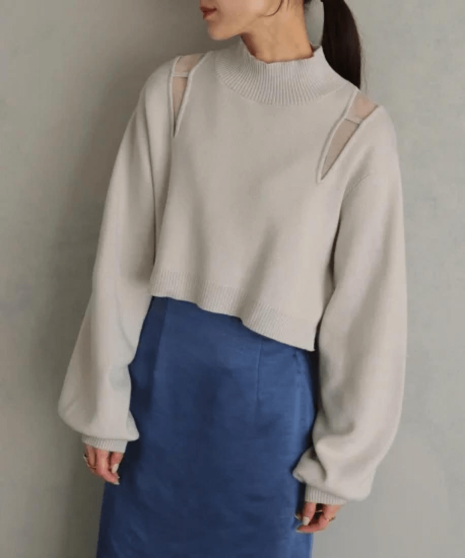 &g’aime SHOULDER SLIT SHORT KNIT/986-64004