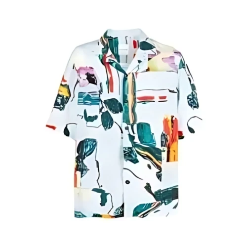 Paul Smith "Glitch Floral"プリント オープンカラーシャツ