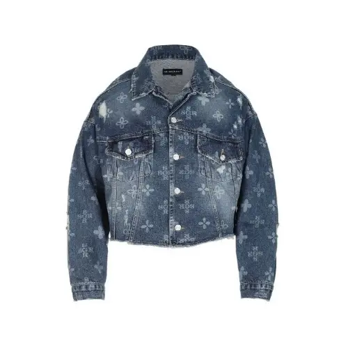 SURGERY surgery monogram clover trucker denim jacket