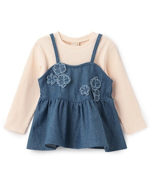 petit main 花ビスチェ長Tセット