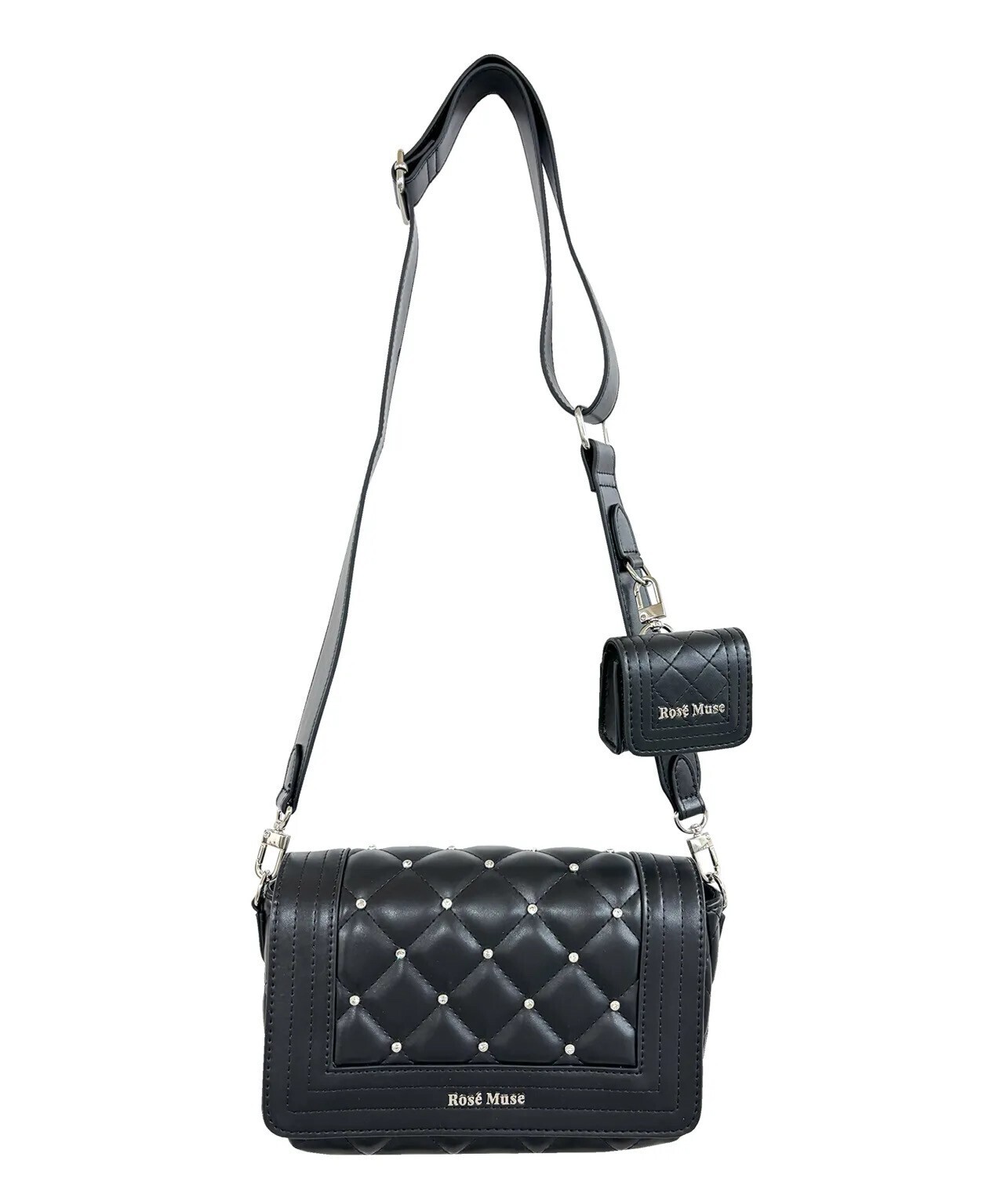 Rosé Muse quilting cross shoulder bag
