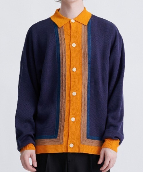 F-LAGSTUF-F STRIPE KNIT CARDIGAN