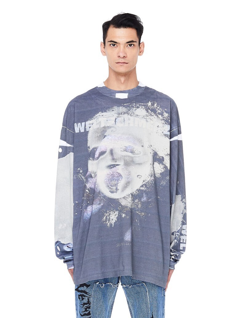 VETEMENTS Weltschmerz Cotton Top With Faded Print