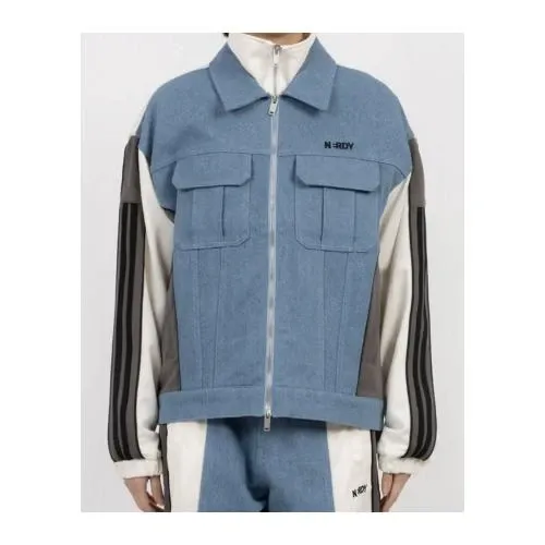 NERDY UNI DENIM MIX TRACK TOP