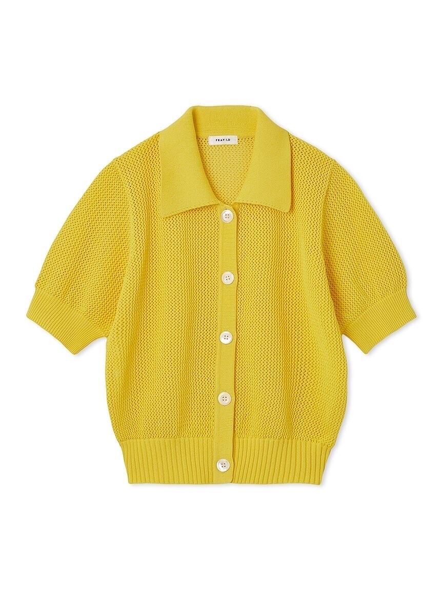 FRAY I.D ダイヤメッシュポロカーディガン