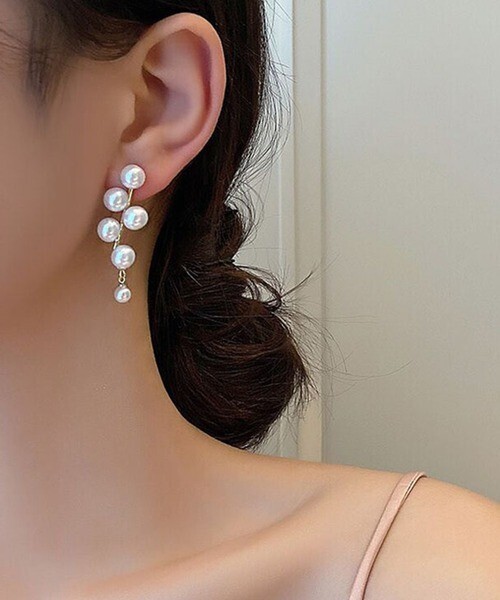 Lace Ladies パール モチーフ デザイン ピアス