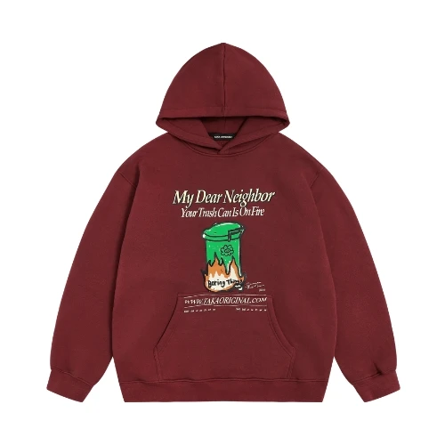 TAKA Original HOME collection on fire fleece hoodie red