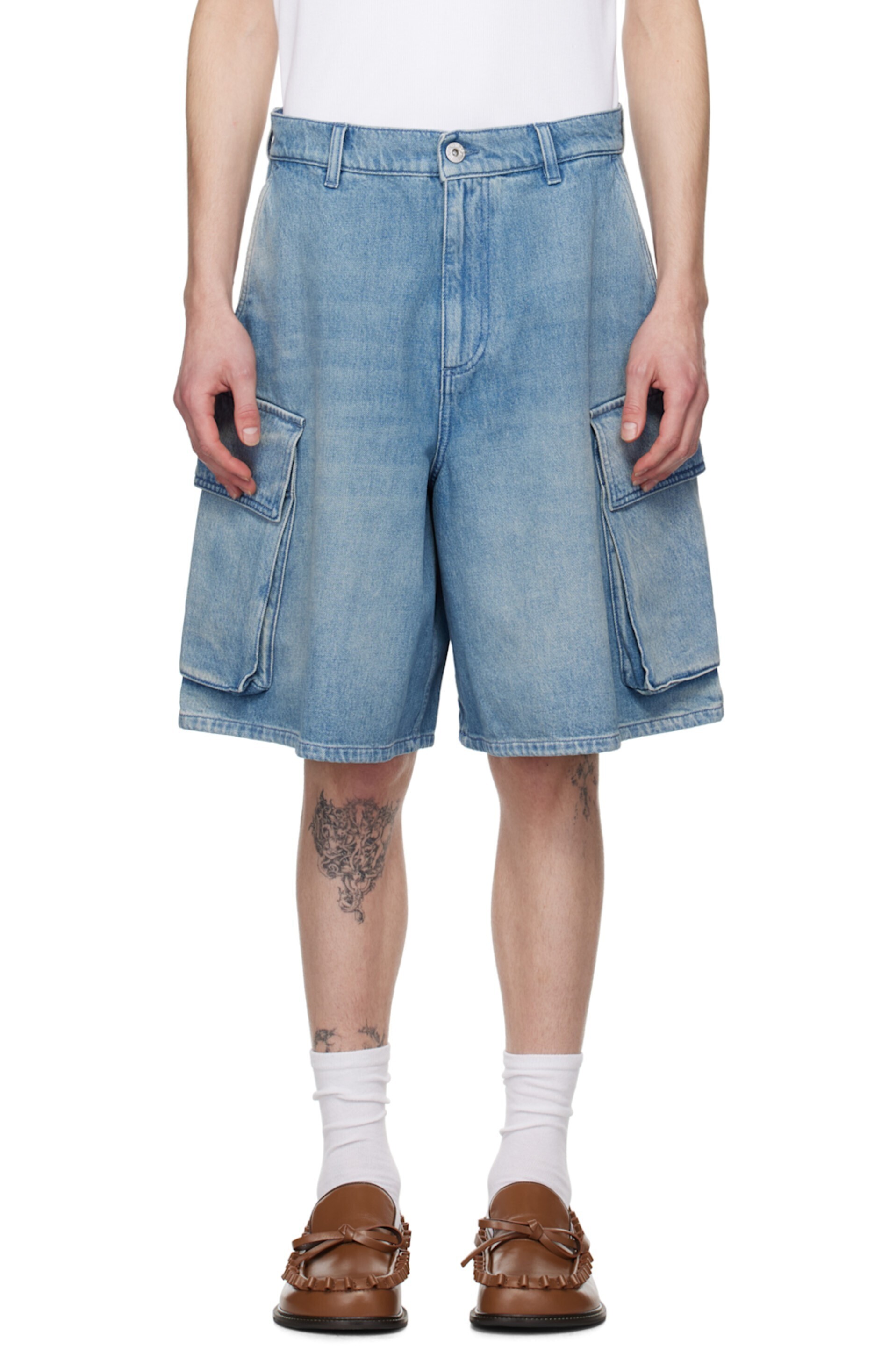 JW ANDERSON ブルー デニム カーゴショートパンツ