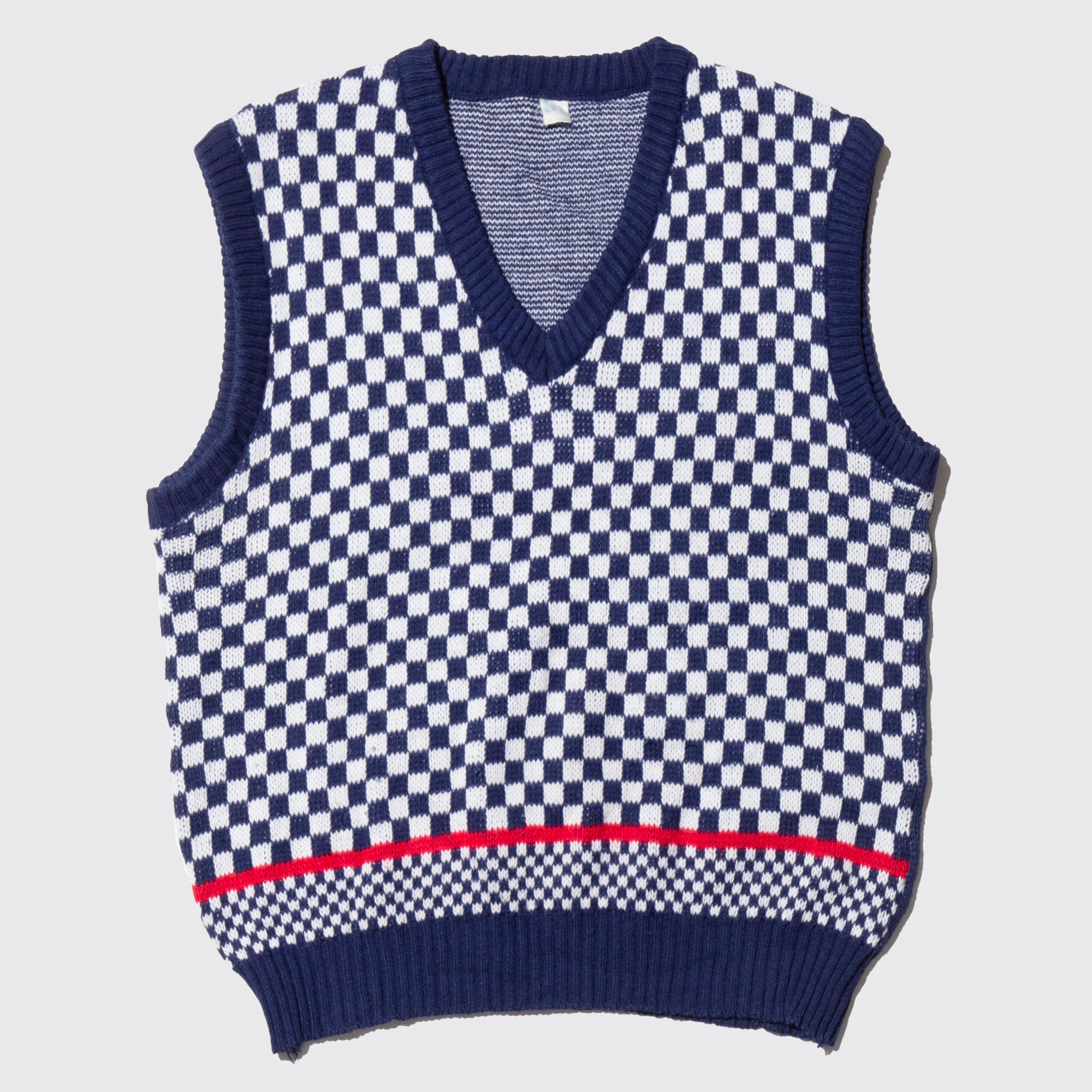 NOILL vintage block check knit vest