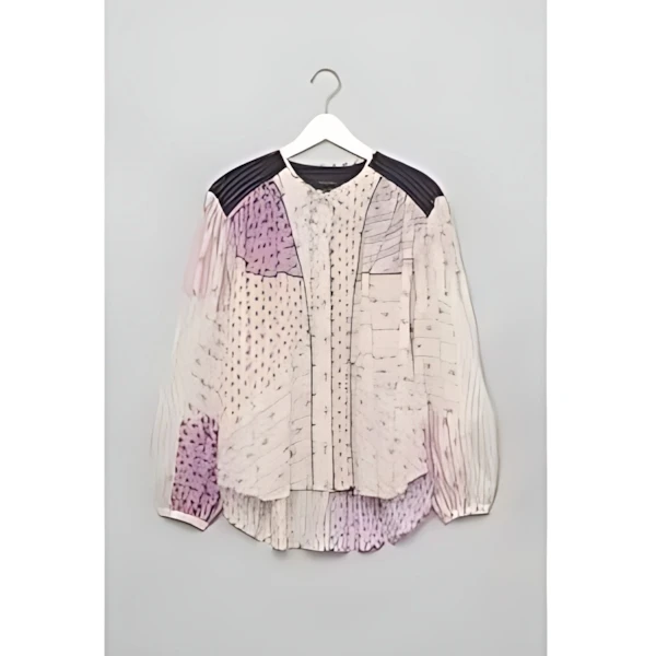 ISABEL MARANT パッチワーク切替スモックブラウス