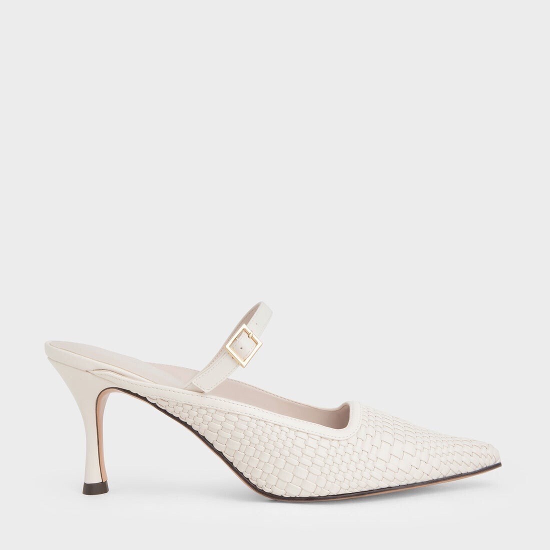 CHARLES & KEITH ウーブン ヒールミュール （Cream）