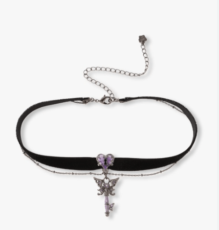 ANNA SUI バタフライ鍵モチーフ　チョーカーネックレス