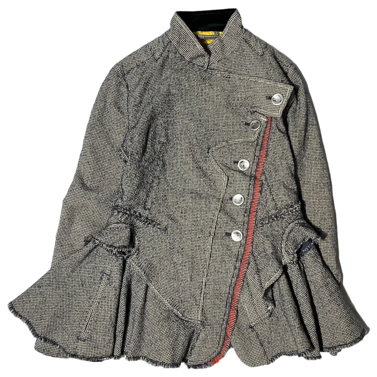 MARITHE FRANCOIS GIRBAUD 00's ruffle tweed jacket 花刺繍 フリル ツイード ジャケット チュニック