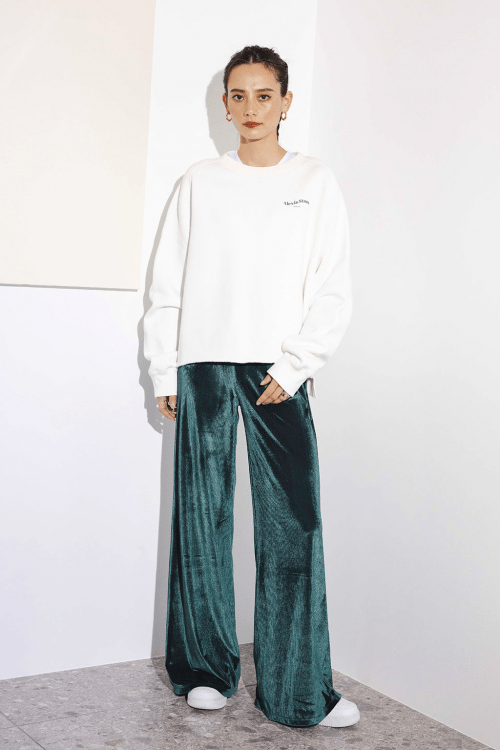 ALEXIA STAM Velour Easy Pants Green