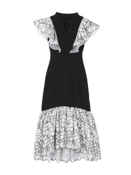 eimy istoire flower embroideryニットワンピース