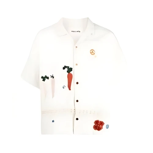 story mfg. Greetings crochet-applique shirt