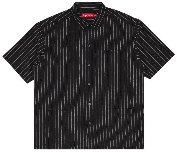 Supreme Stripe Short-Sleeve Pajama Shirt 'Black'