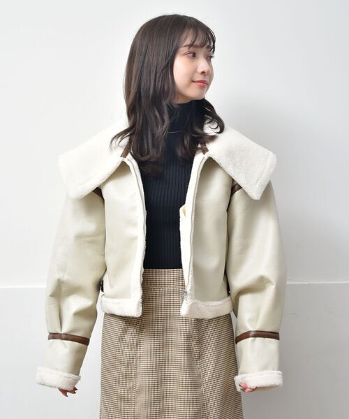 RETRO GIRL FレザームートンJK