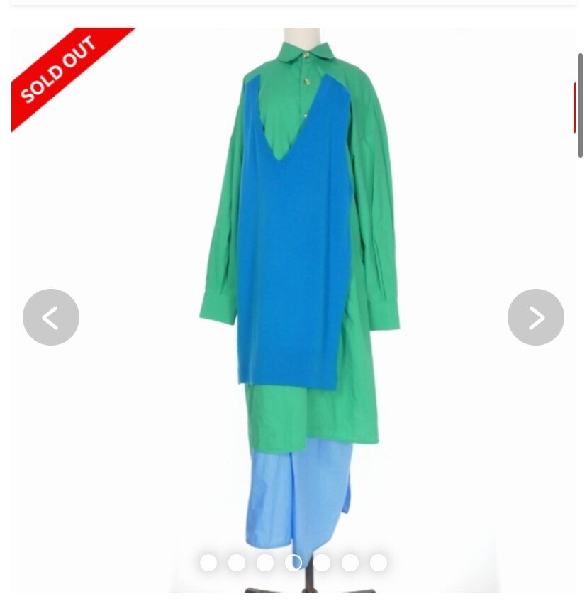 ENFOLD エンフォルド ENFOLD 21SS KNIT×SHIRT DRESS シャツワンピース 変形 レイヤード