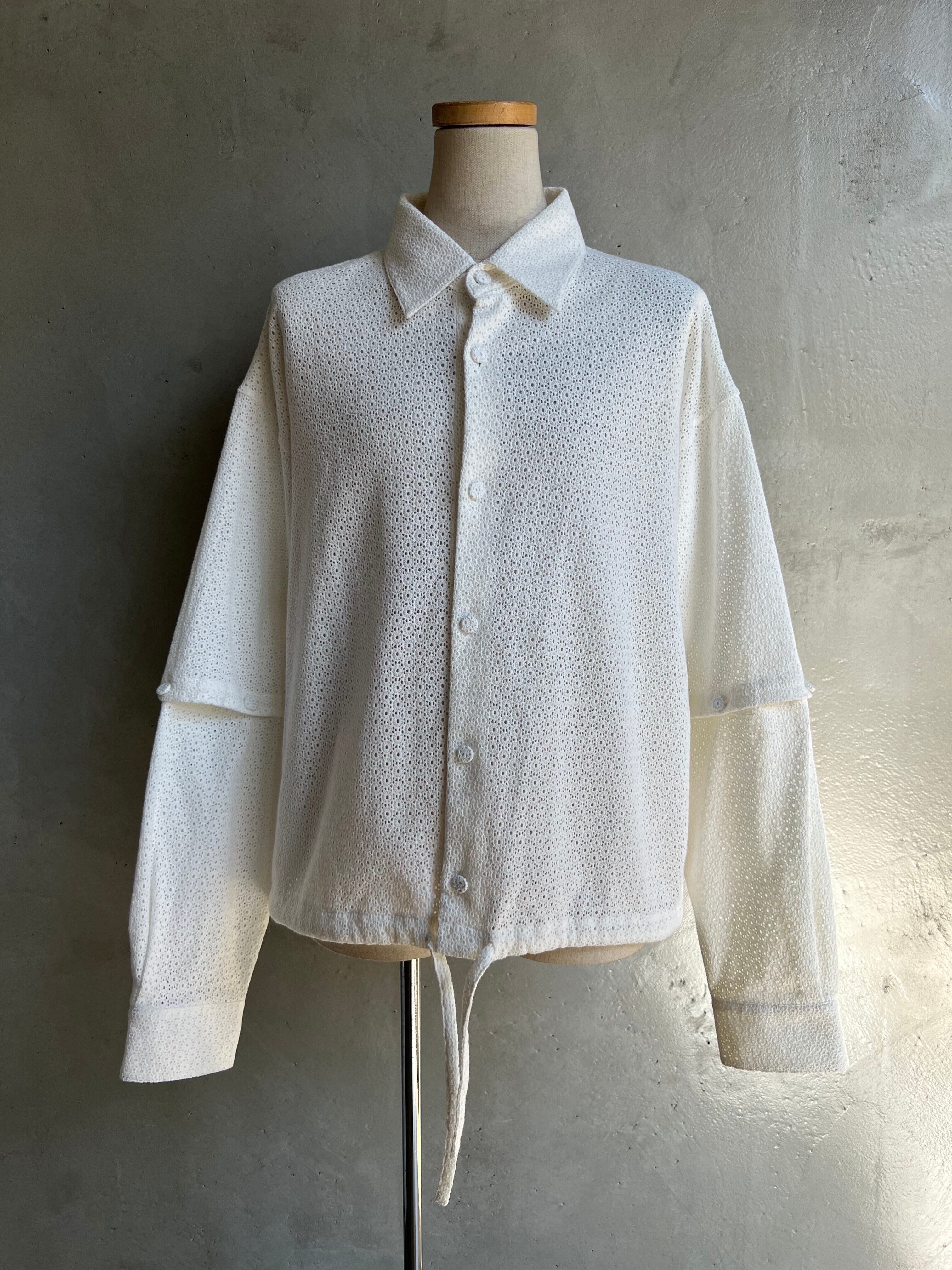 GEN IZAWA 2way lace shirt (white)