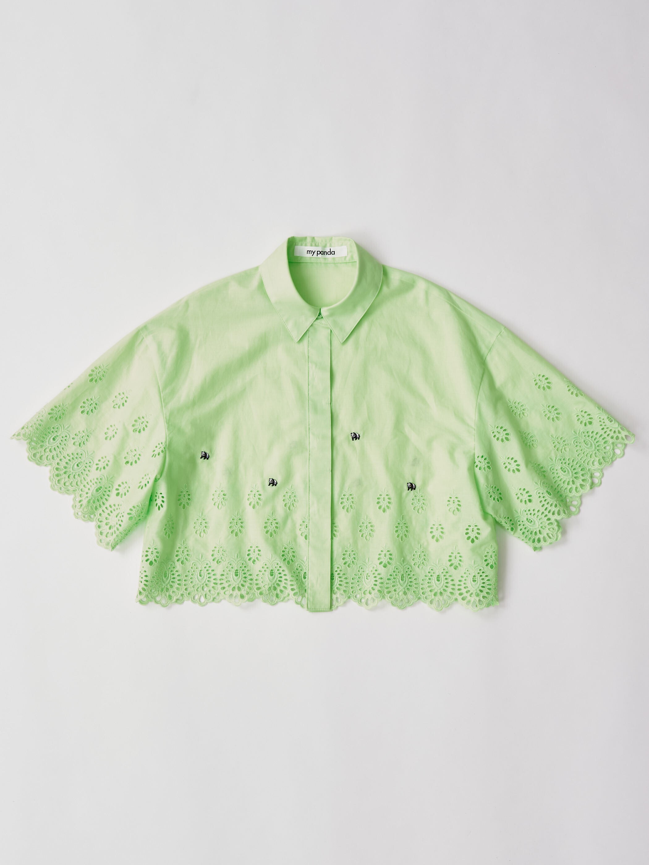 my panda lace crop shirt