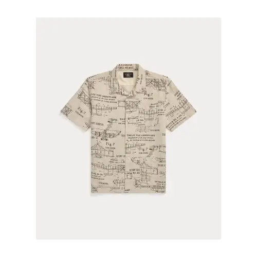 RRL エアプレーンプリント リネン キャンプ シャツ