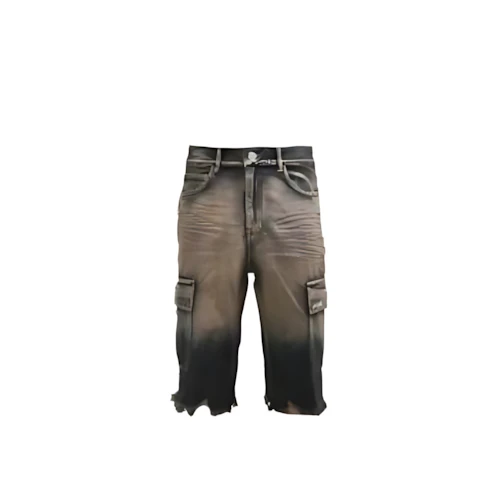 WE11DONE CARGO WASHED DENIM SHORTS